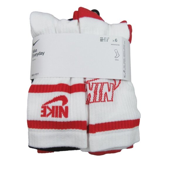 Nike Other - Nike Everyday Kids Cushioned Crew Socks Multi 6 Pack Youth 5Y-7Y NEW